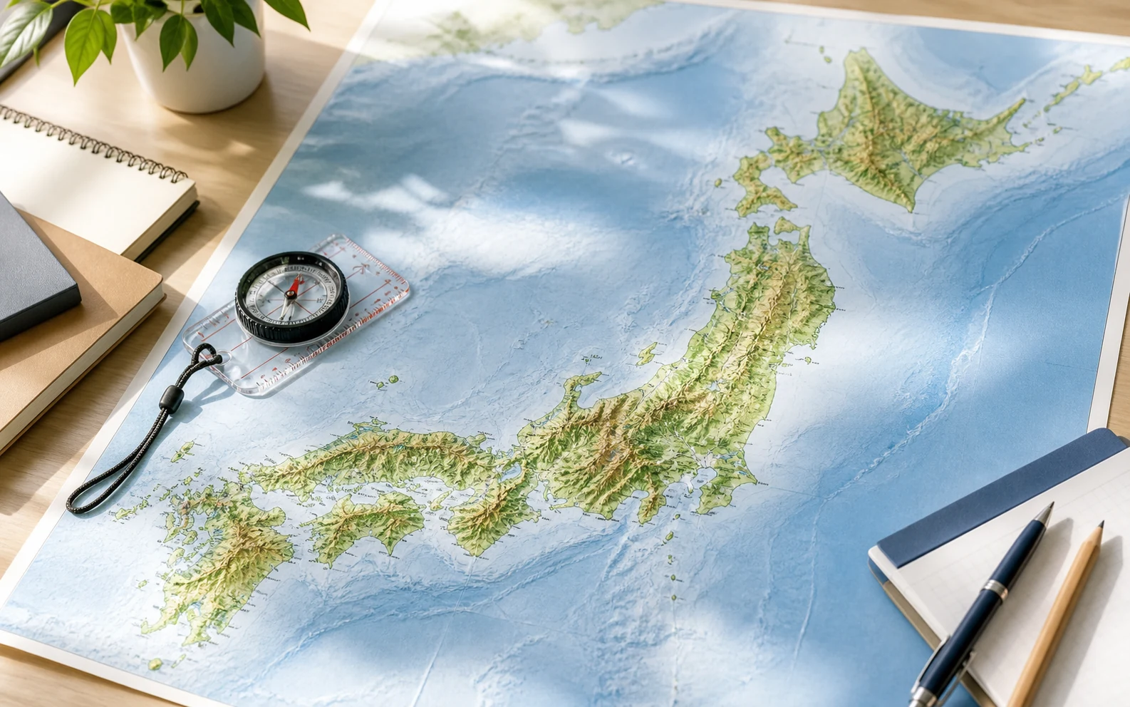 日本列島の地図と地理資料